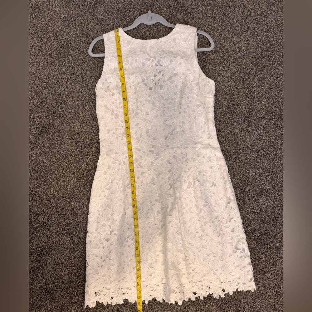 Lauren Ralph NWT Mini White Eyelet Floral Overlay Sleeveless Summer Dress Sz 12 - Picture 16 of 16